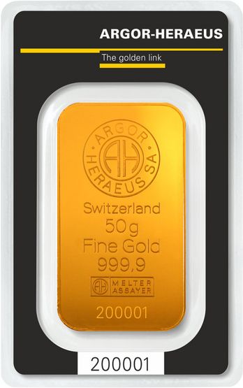 Goldbarren 50g gegossen Goldbarren 50g gegossen